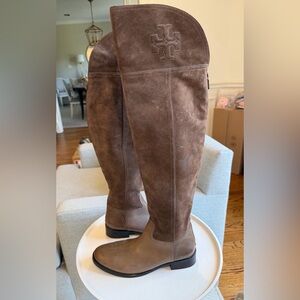 Tory Burch Brown Suede Riding Boots, size 8.5